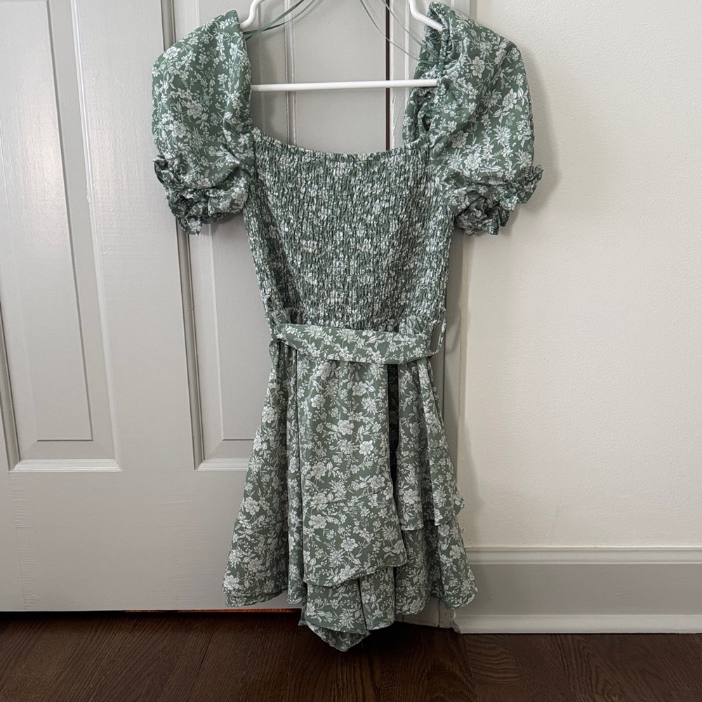 Francesca’s sage green romper